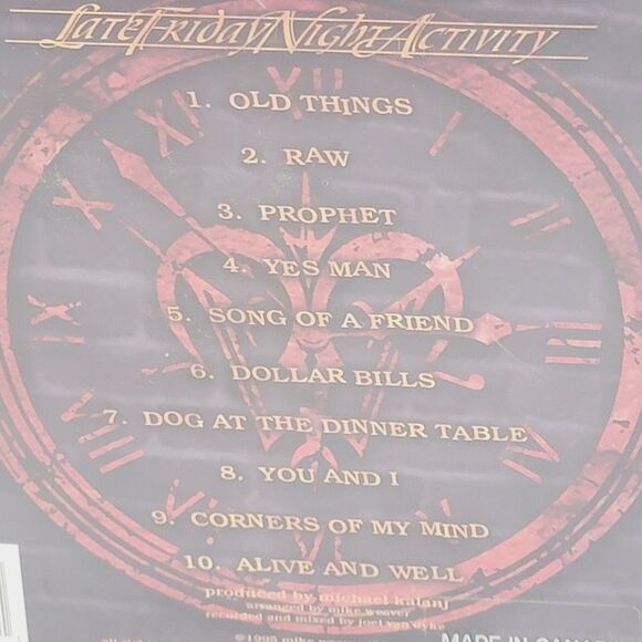 Mike Weaver Late Friday Night Activity CD 1995 with Insert Writing on Cover - Picture 5 of 6